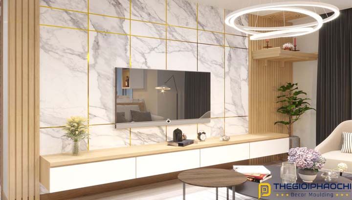 trang trí tường nhà đẹp đón tết với tấm giả đá pvc
